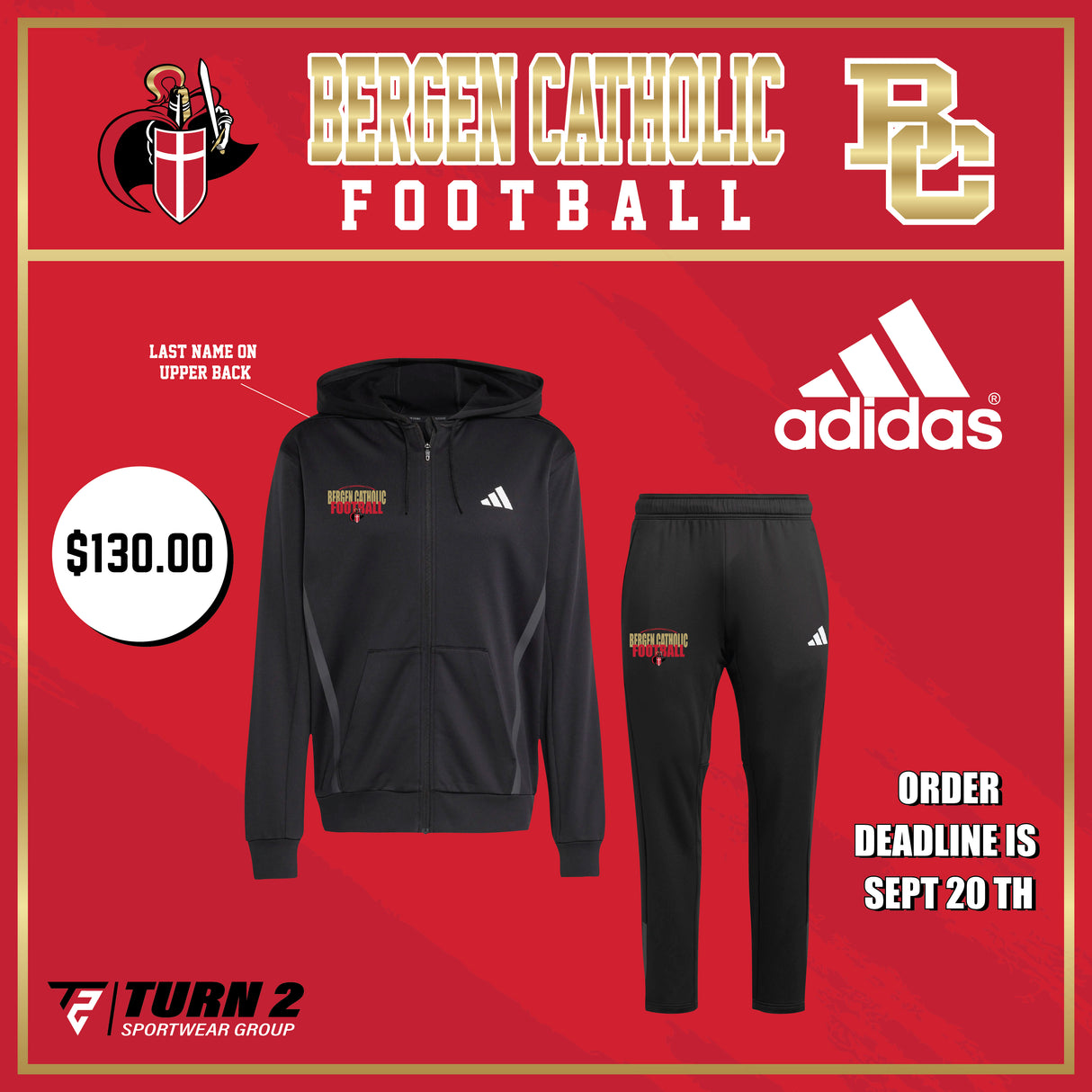 Bergen Catholic Football Warm Up Suit